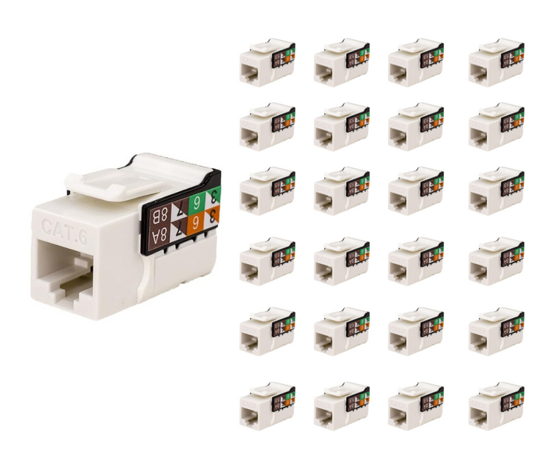 Vertical Cable 352-V2700/BW/25 CAT6 RJ45 Keystone Jack V-Max Series Unshielded - White (25 pack)