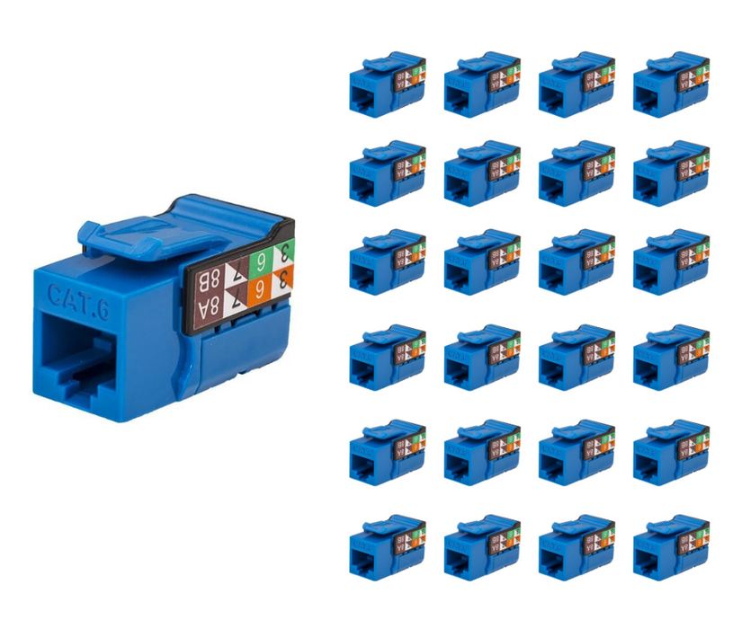 Vertical Cable 352-V2703/BL/25 CAT6 RJ45 Keystone Jack V-Max Series Unshielded - Blue (25 pack)