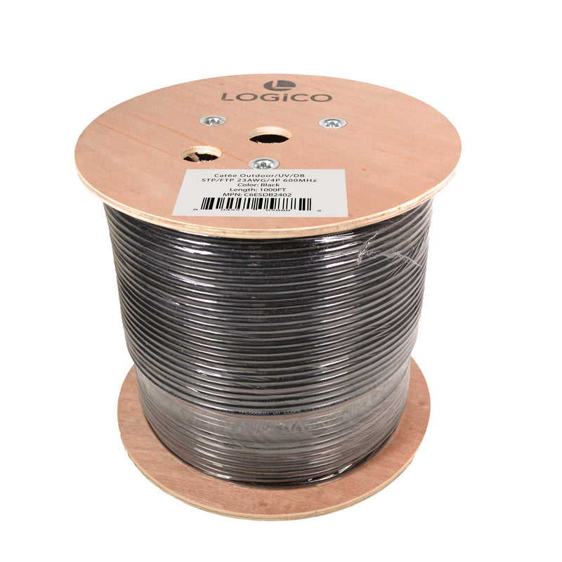 Logico C6ESDB2402 Cat6 Outdoor Shielded Direct Burial Black 1000ft