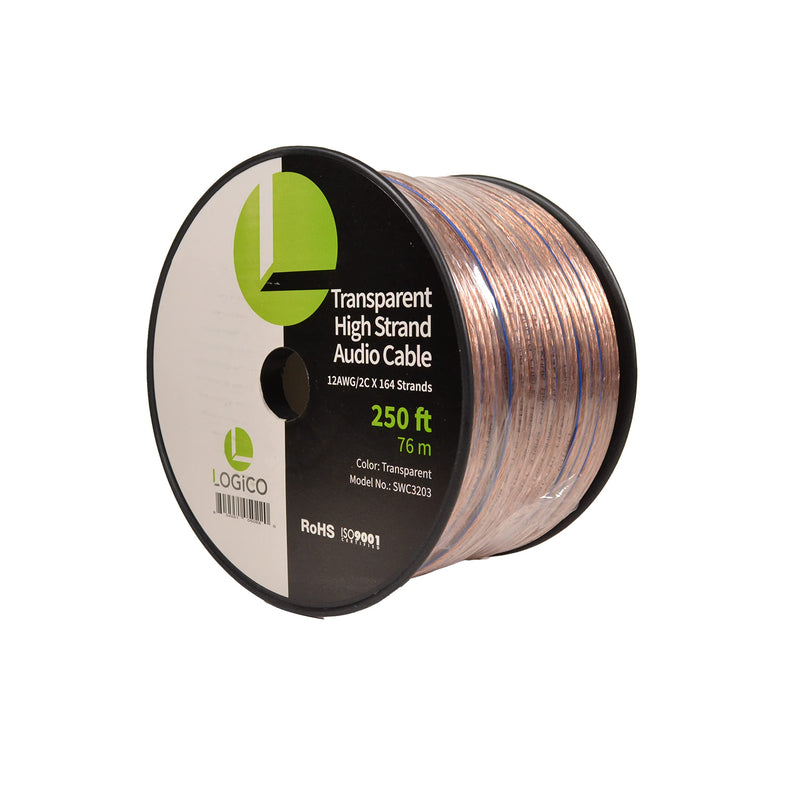 Car Home Audio Speaker Wire 12 Gauge Bulk Audio Speaker Cable Transparent 250 ft