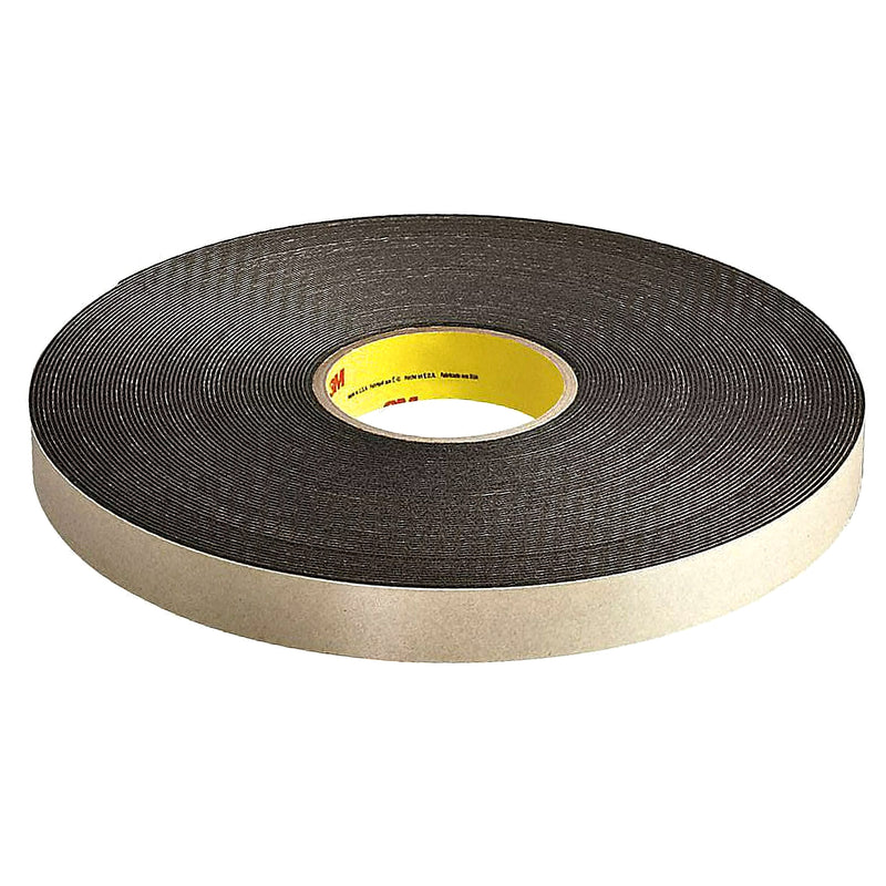 3M 4496B 1" x 36 Yards Double Sided Coated Polyethylene Foam Adhesive Tape, Black