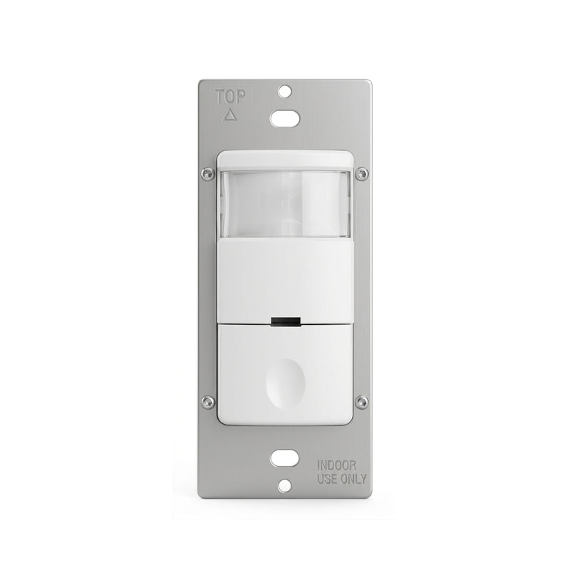 Motion Sensor Light Switch Single‑Pole PIR Occupancy and Vacancy 150-180° Coverage 30ft Range and Timer 120V - White