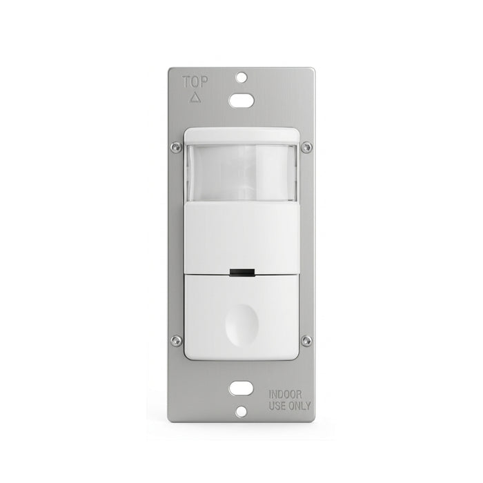 Motion Sensor Light Switch Single‑Pole PIR Occupancy and Vacancy 150-180° Coverage 30ft Range and Timer 120V - White