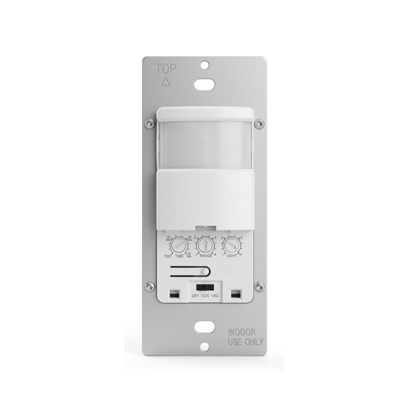 Motion Sensor Light Switch Single‑Pole PIR Occupancy and Vacancy 150-180° Coverage 30ft Range and Timer 120V - White