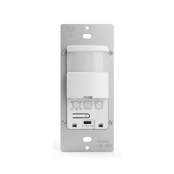 Motion Sensor Light Switch Single‑Pole PIR Occupancy and Vacancy 150-180° Coverage 30ft Range and Timer 120V - White