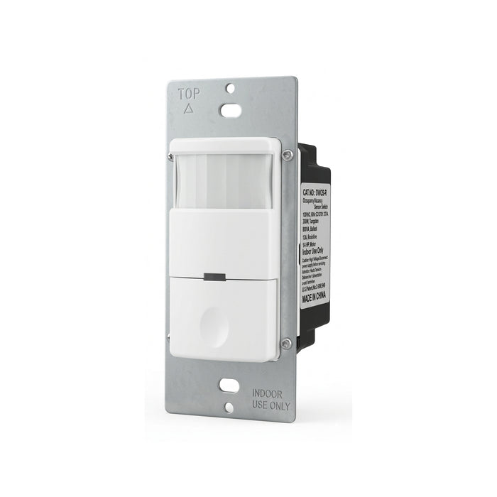 Motion Sensor Light Switch Single‑Pole PIR Occupancy and Vacancy 150-180° Coverage 30ft Range and Timer 120V - White