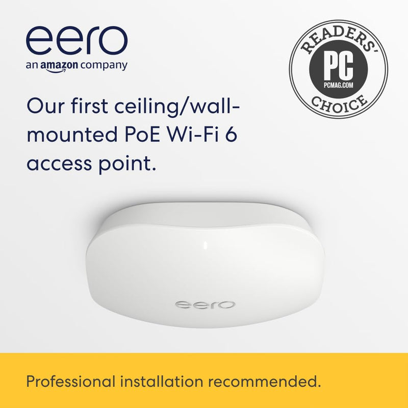 eero PoE 6 Dual-band AX300 Wi-Fi 6 Access Point Ceiling Wall Mountable, up to 1.6 Gbps Wireless Speeds