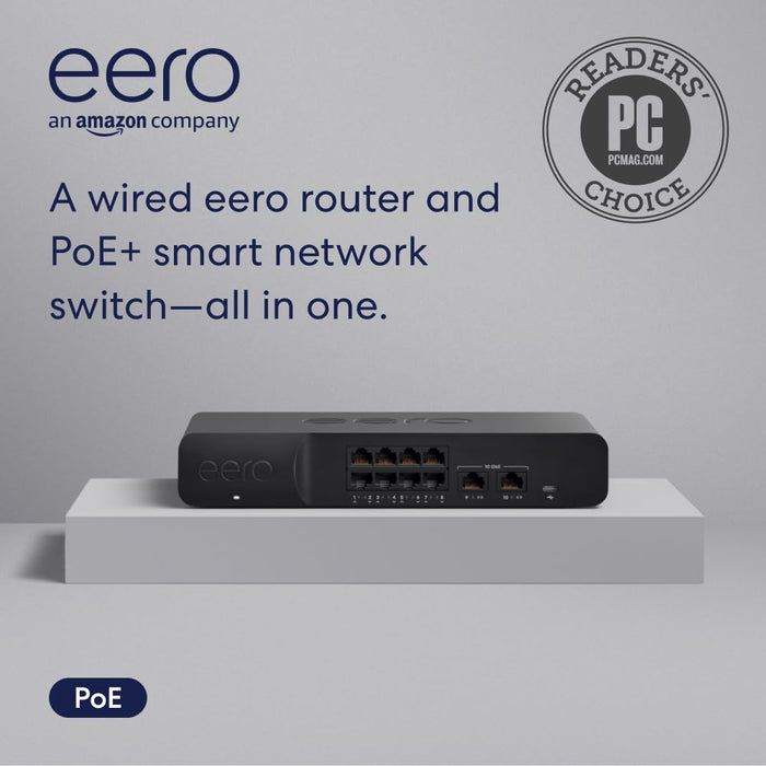 eero PoE Gateway 10-Port Router and PoE Switch Two 10 GbE ports and Eight 2.5 GbE PoE+ ports