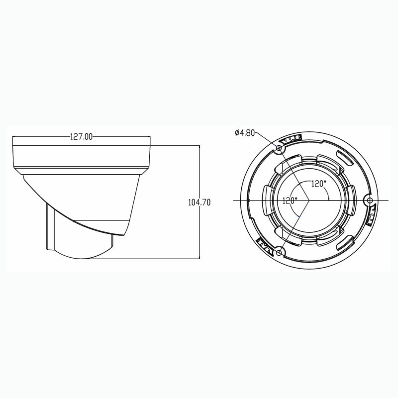 8MP 4K SONY Lens Dual light Turret POE IP Camera 2.8mm H.264/H.265 Color 24/7 with Human Detection