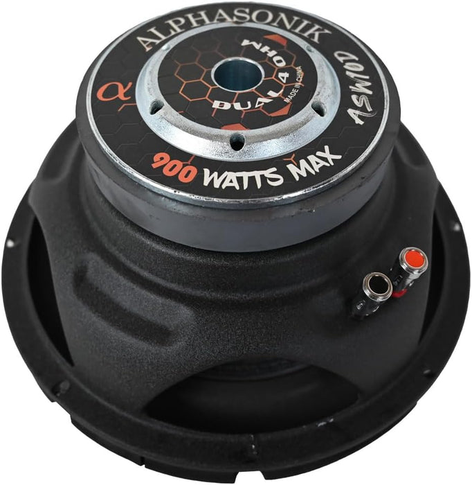 Alphasonik ASW10D AS Series 10" 900 Watts Max / 300 Watts RMS Dual 4 Ohm Car Subwoofer (Single)
