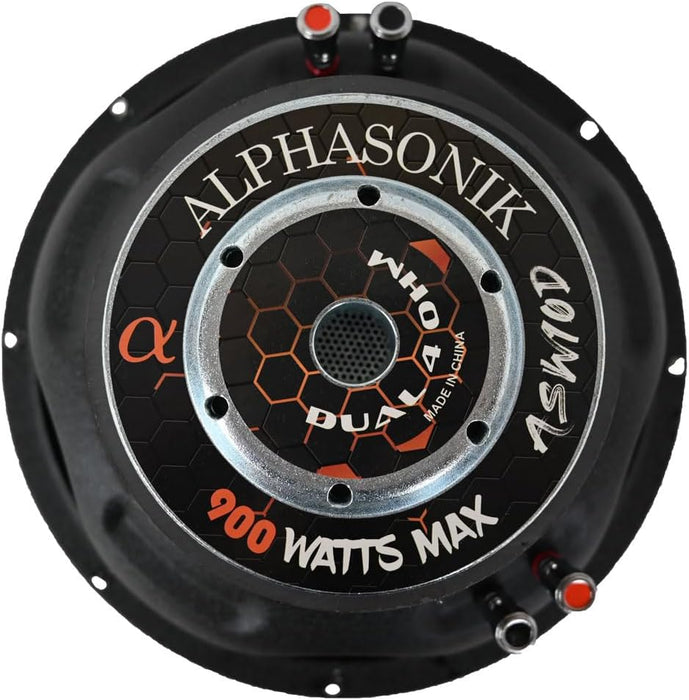 Alphasonik ASW10D AS Series 10" 900 Watts Max / 300 Watts RMS Dual 4 Ohm Car Subwoofer (Single)