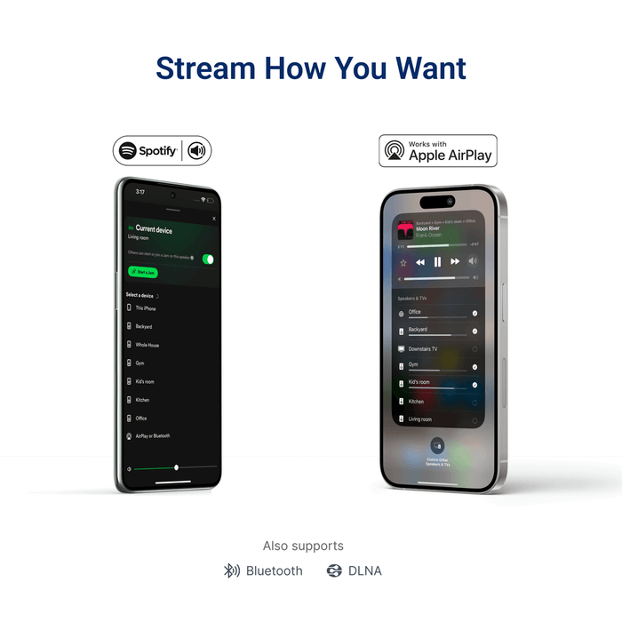 Juke Audio Juke-8 Audio Amplifier 8 Zone Wireless Audio System Compatible with Airplay 2, Bluetooth