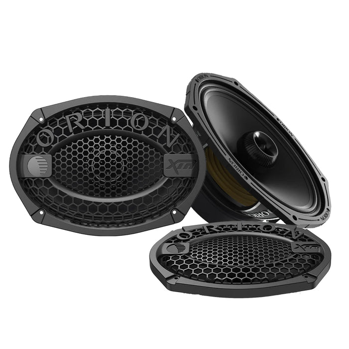 Orion XMT69.2 6x9” 400W RMS 2 Ohm Water-Resistant Midrange Coaxial Speakers W/ Grills (Pair)