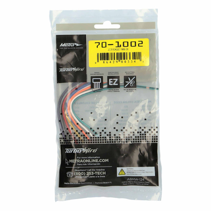 Metra 70-1002 Radio Wire Harness for Select 1988-1996 Jeep/Eagle/Dodge