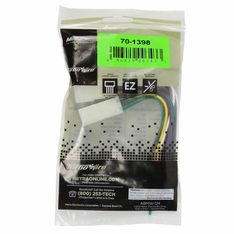 Metra 70-1398 Power 4 Speaker Harness for Select 82-92 Toyota/Daihatsu