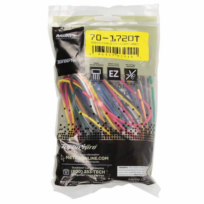 Metra 70-1720T Wire Harness for Select Honda w/ Factory Keyless Entry