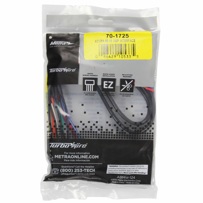 Metra 70-1725 Amp Integration Wire Harness for Select 1996-2006 Acura