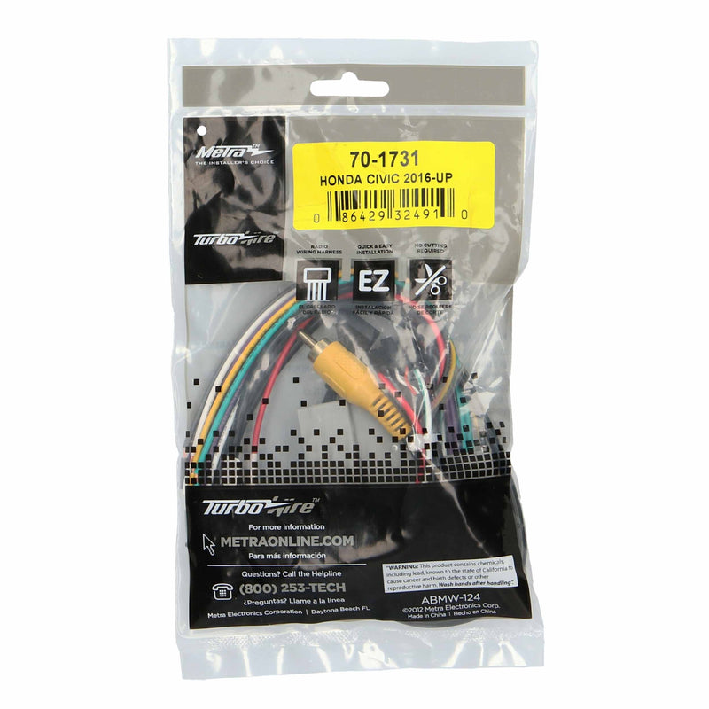 Metra 70-1731 Integration Harness for Select Honda Civic LX 2016 - Up