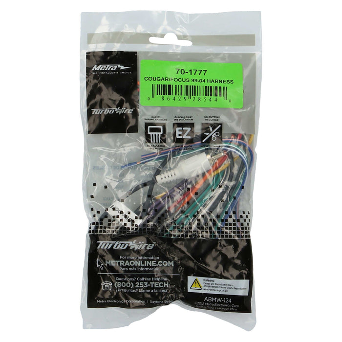 Metra 70-1777 Wiring Harness for 00-04 Ford Focus 99-02 Mercury Cougar