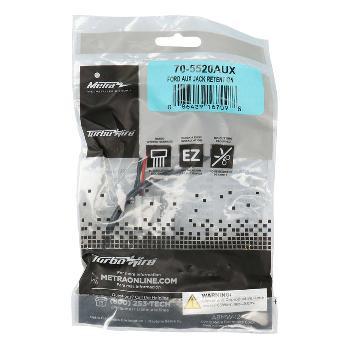 Metra 70-5520AUX AUX Jack Retention Wire Harness for Select AUX Ford 2007-2008