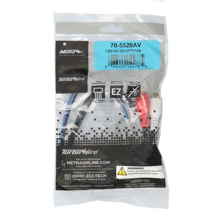 Metra 70-5520AV Factory RSE DVD Retention Harness Plug for Ford 2003-2006