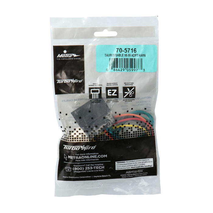 Metra 70-5716 Car Stereo Harness  for 99-5715 Kit Ford Taurus Mercury Sable 1998-1999