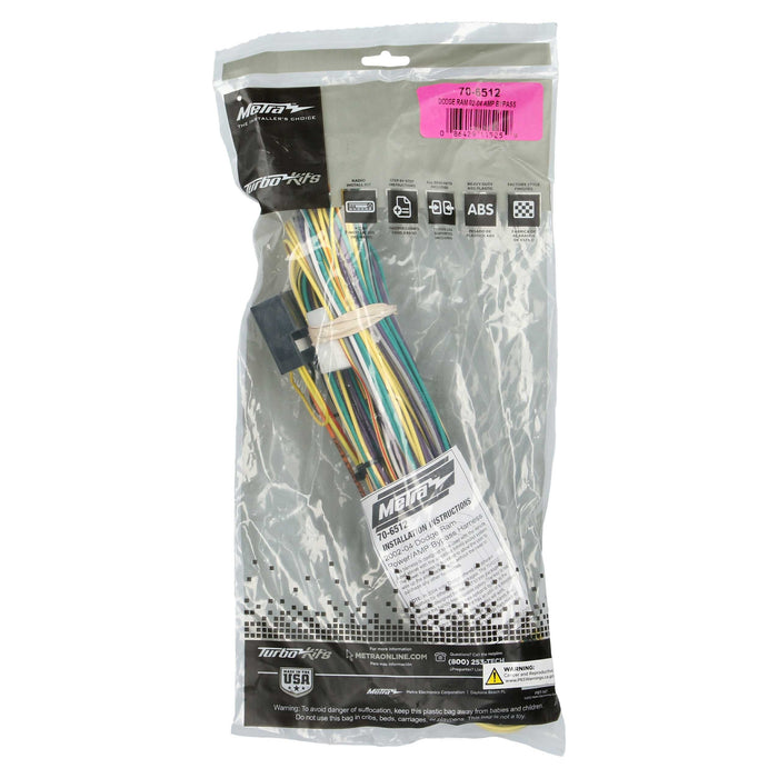 Metra 70-6512 Amp Bypass Harness for Dodge Ram 2002-2004 Amp Bypass