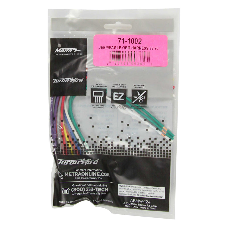 Metra 71-1002 OEM Power 4 Speaker Harness for Select 88-96 Jeep/Eagle
