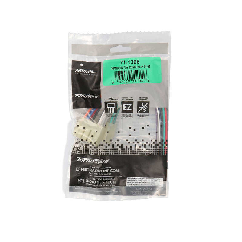 Metra 71-1398 Power 4 Speaker Wire Harness for Select TOYOTA 1982-1987 DAIHATSU 1989-1992