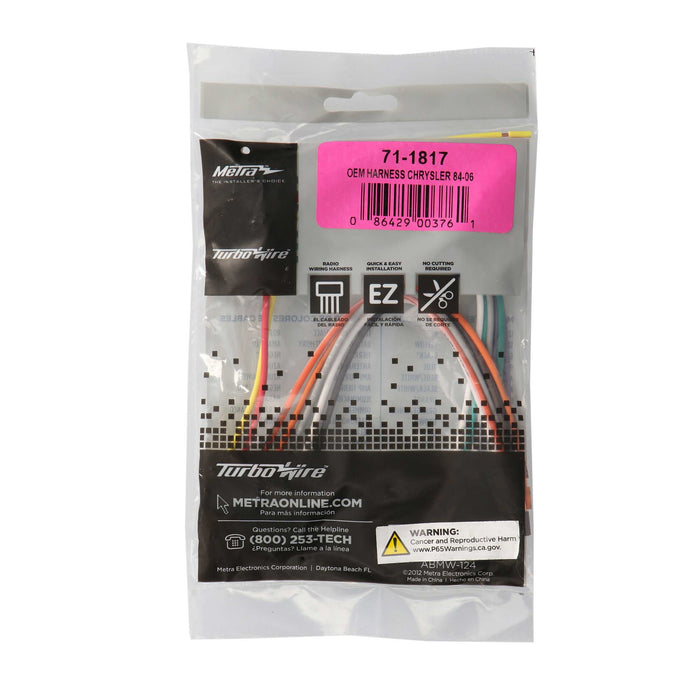 Metra 71-1817 OEM Wire Harness for Select Chrysler-Plymouth-Dodge-Jeep 1984-2005