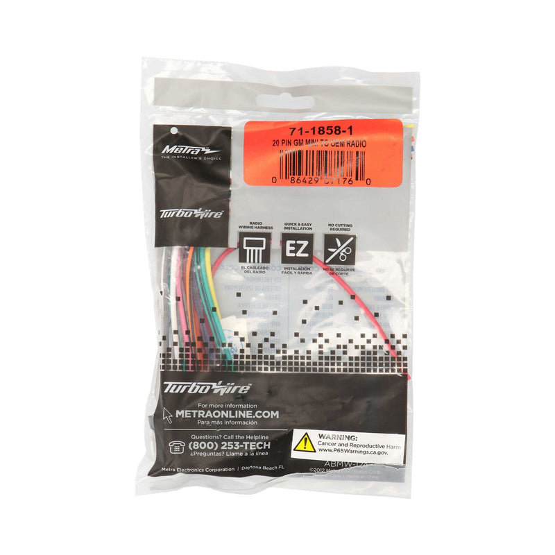 Metra 71-1858-1 OEM Radio Harness for Select GM 1988-2005 (20 pin)