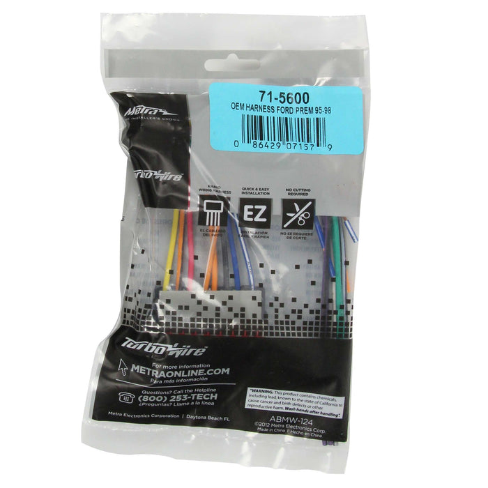 Metra 71-5600 Premium Sound OEM Radio Harness for Select Ford Lincoln 1995-1998