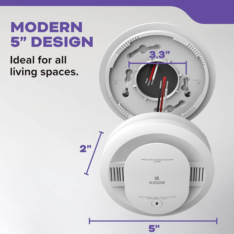 Kidde 30CUAR-V Hardwired Smoke & Carbon Monoxide Detector, AA Battery Backup, Voice Alerts, Interconnectable, LED Warning Light Indicators, White