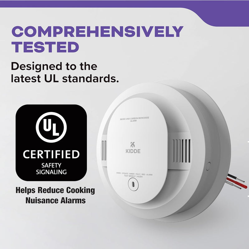 Kidde 30CUAR-V Hardwired Smoke & Carbon Monoxide Detector, AA Battery Backup, Voice Alerts, Interconnectable, LED Warning Light Indicators, White