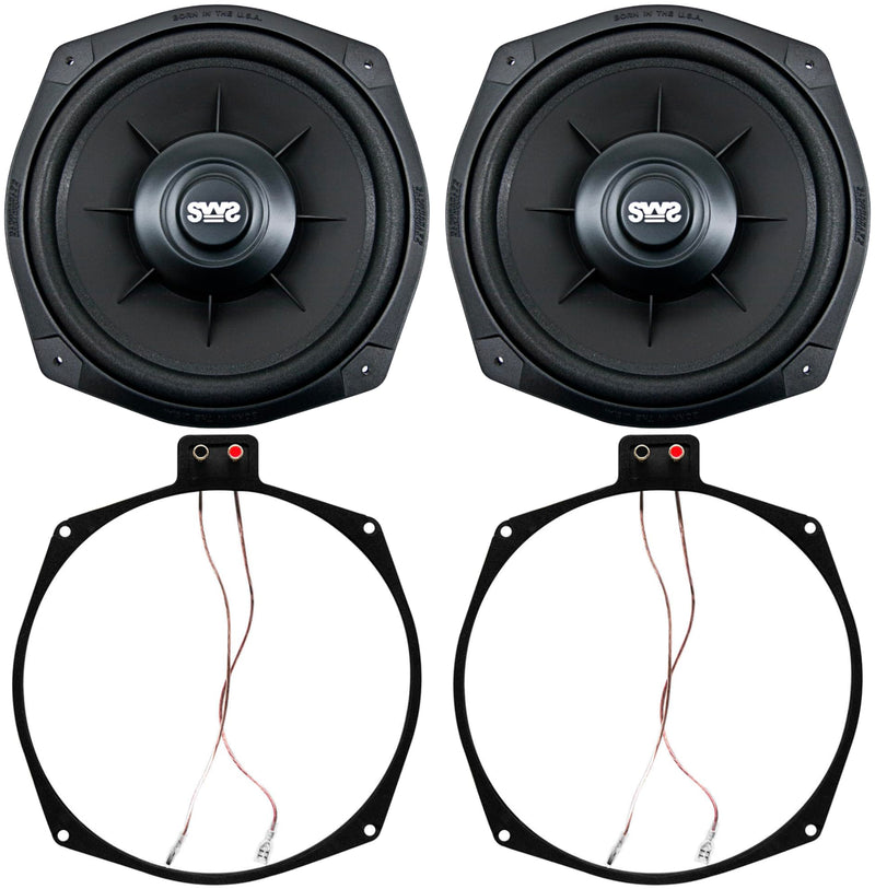 Earthquake Sound SWS-8Xi 8" 2 Ohm High Performance Shallow Subwoofer with Adapter Ring and Harness (Pair)