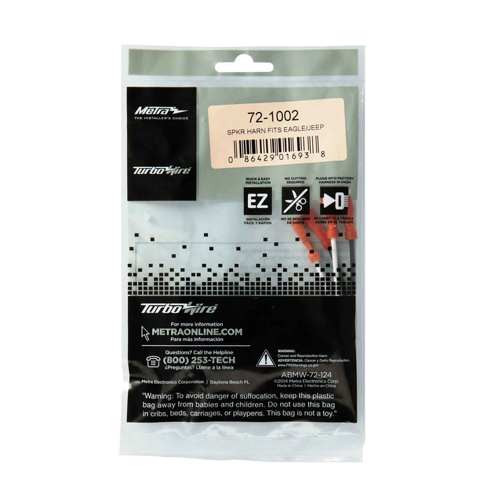 Metra 72-1002 Speaker Harness for Select 1984-2002 Jeep/Dodge (pair)