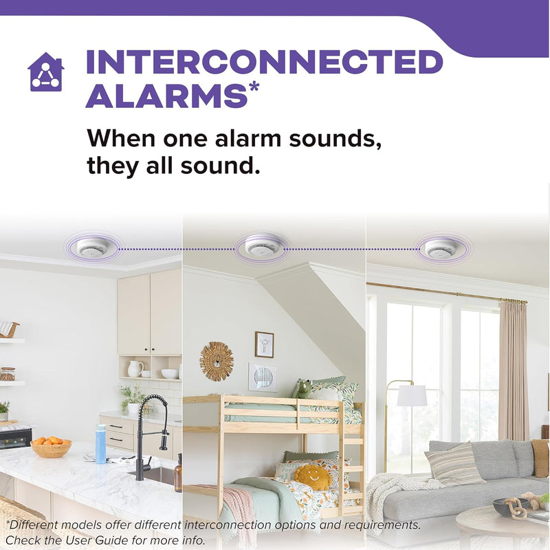 Kidde 30CUAR-V Hardwired Smoke & Carbon Monoxide Detector, AA Battery Backup, Voice Alerts, Interconnectable, LED Warning Light Indicators, White