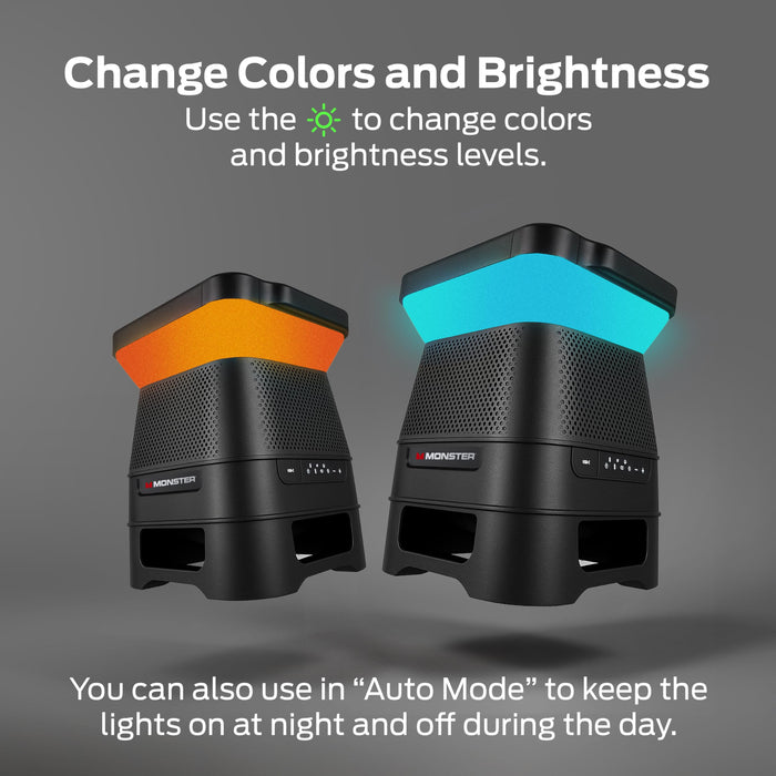 Monster Solar X Solar Powered Portable Bluetooth Speaker with 360 Degree Sound LED Lights