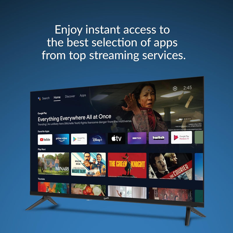 Supersonic SC-3250GTV 32 inch Smart Google FHD DLED TV 1080p HDMI Wi-Fi Bluetooth
