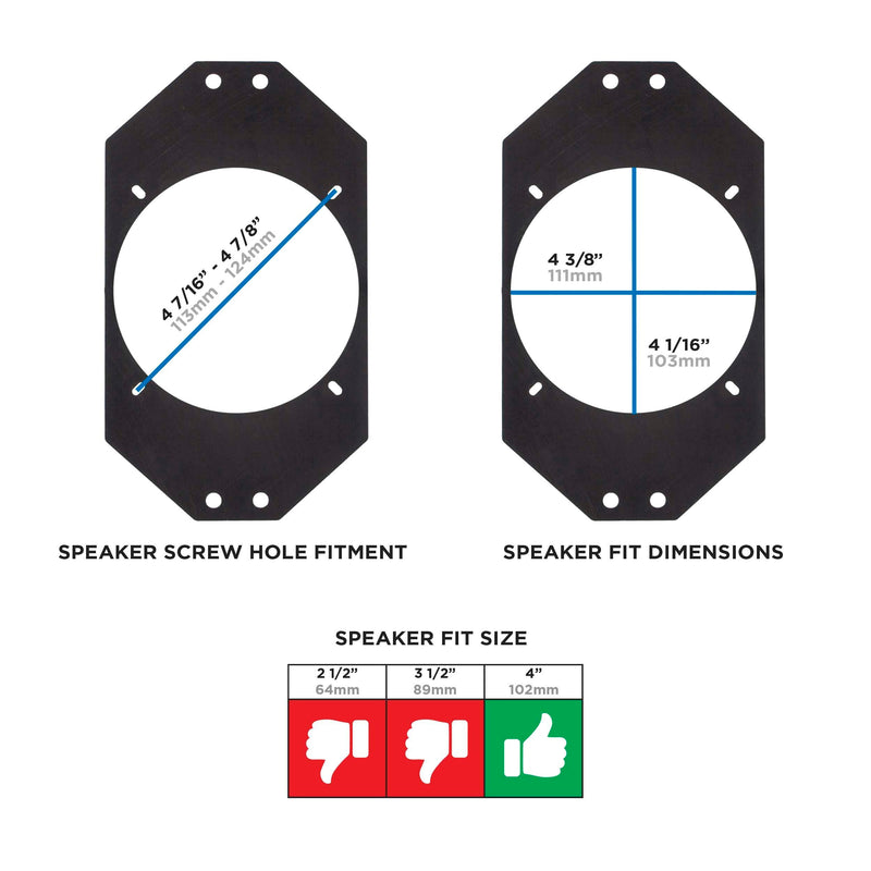 Metra 82-1012 4" Speaker Adapter for 1997-2006 Jeep Wrangler