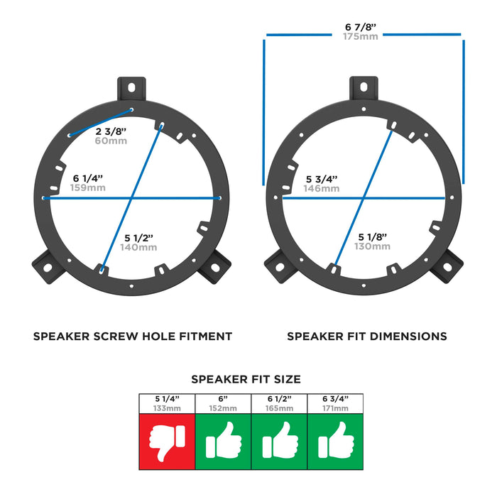Metra 82-3025 6-6.75" Speaker Adapter Plate For Select Saab 1994-2009 (Pair)