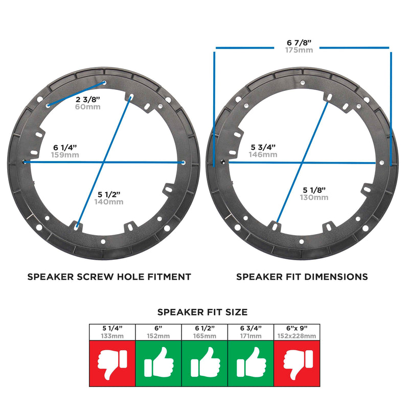 Metra 82-7301 6in-6.75in Speaker Adapter Hyundai Genesis Coupe 2010-up