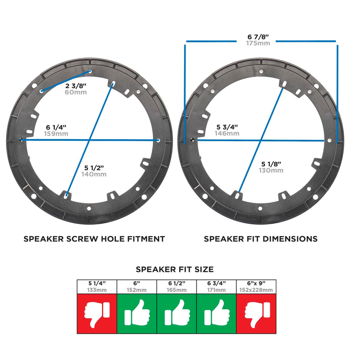Metra 82-7301 6in-6.75in Speaker Adapter Hyundai Genesis Coupe 2010-up