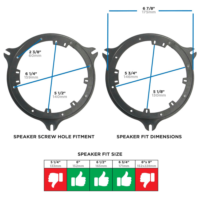 Metra 82-7400 6-6.75" Speaker Adapter for Select Infiniti Nissan'00-up