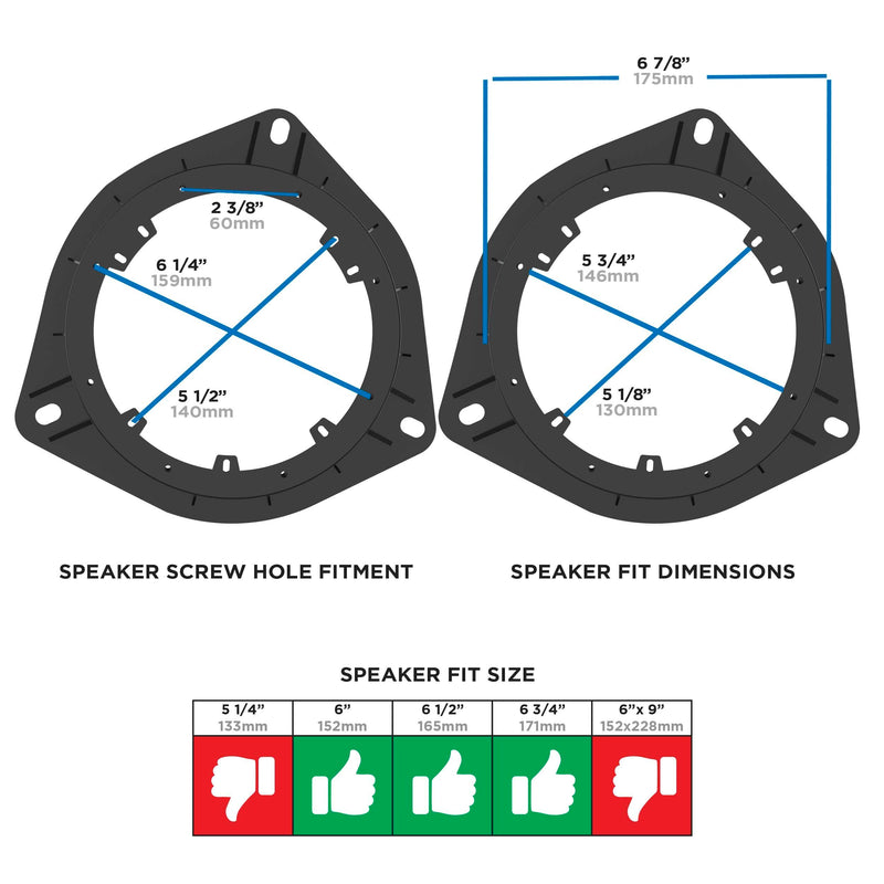 Metra 82-8153 Toyota Front Door Speaker Adapters for Sequoia / Tundra 2001-2007
