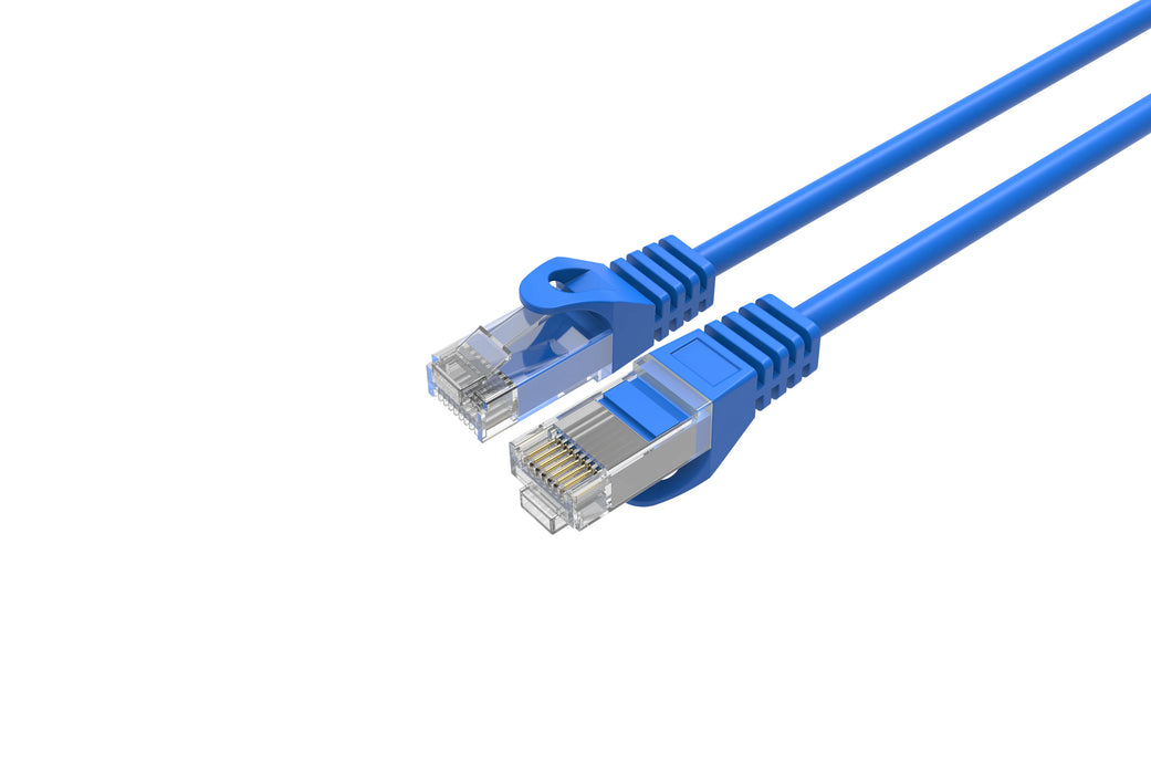 Cat6 Blue Slim Patch Cable 26AWG Bare Copper RJ-45 Ethernet Cable 10ft (1-10 Pack)