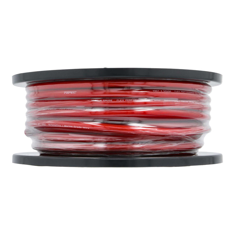 T-Spec V8GT4R V8GT Series 4 AWG OFC 25-100 ft Power Wire Oxygen Free Copper Red