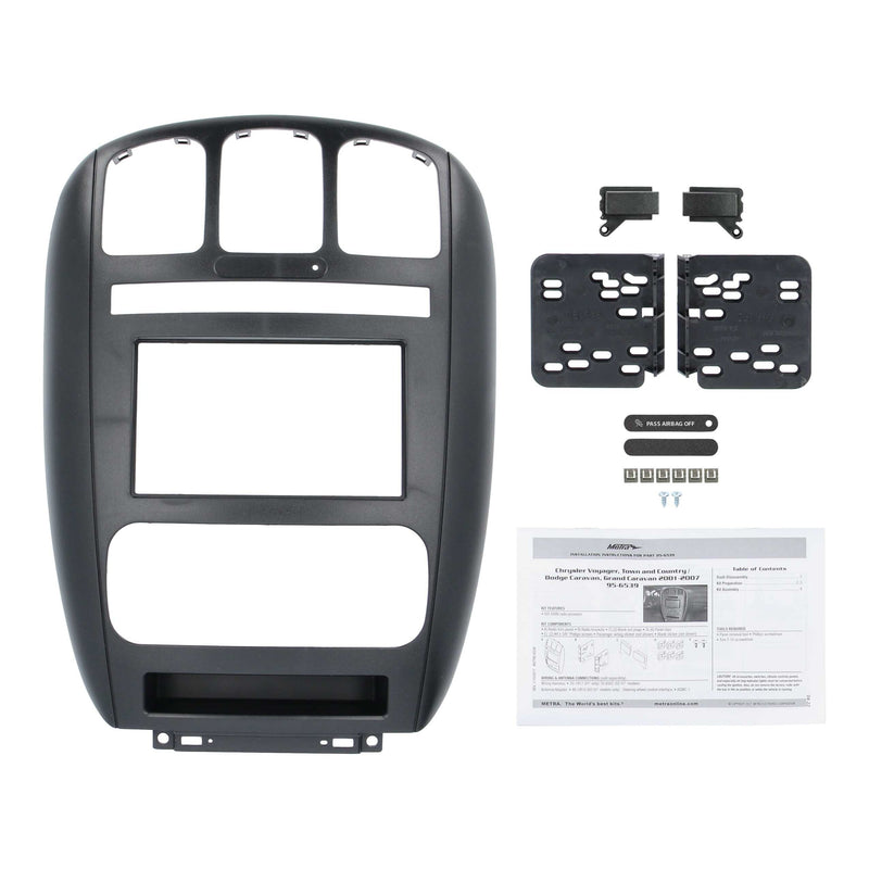 Metra 95-6539 Double DIN Dash Kit for Select Dodge Caravan 2001-2007/Chrysler Town and Country 2001-2007