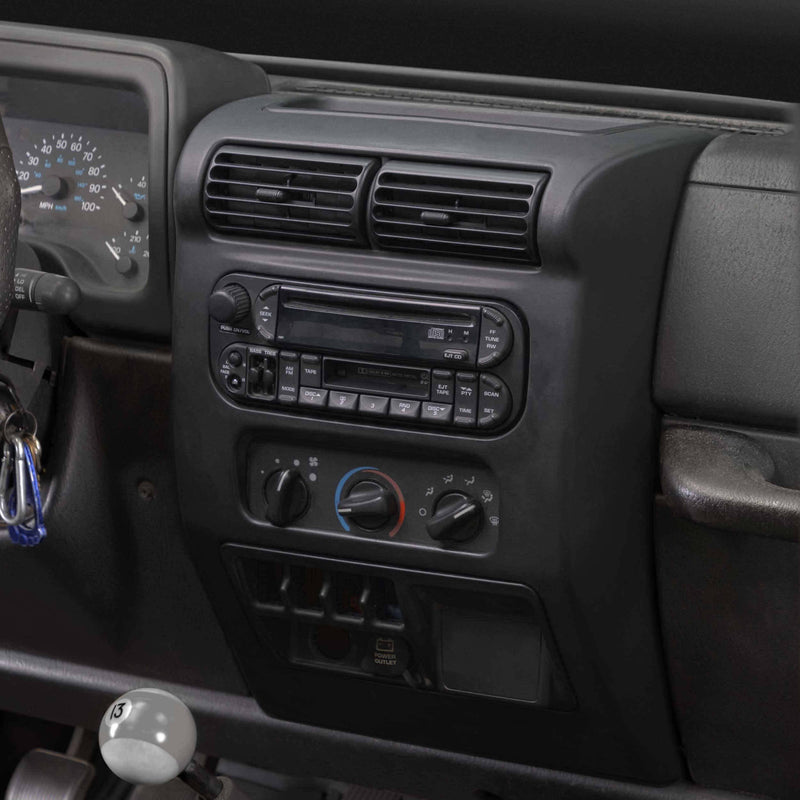 Metra 95-6541 Matte Black Double DIN Dash Kit Combo for Jeep Wrangler TJ 2003-2006
