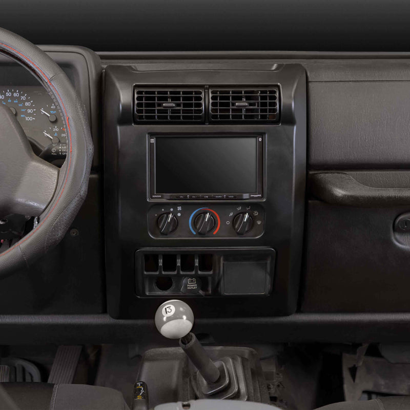 Metra 95-6541 Matte Black Double DIN Dash Kit for 2003-2006 Jeep Wrangler